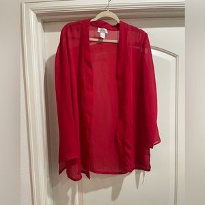 Red chiffon kimono